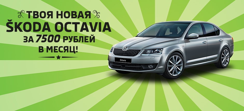 SKODA Octavia – 7500 рублей в месяц!